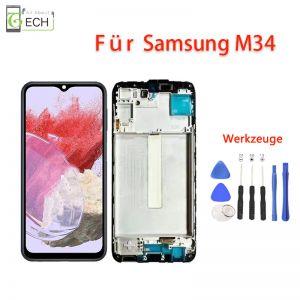 Für Samsung Galaxy M34 5G SM-M346B LCD (OLED) Display mit Rahmen Touchscreen Bildschirm