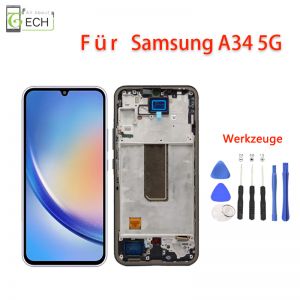 Fur Samsung Galaxy A34 5G SM-A346 LCD (OLED) Display mit Rahmen Bildschirm